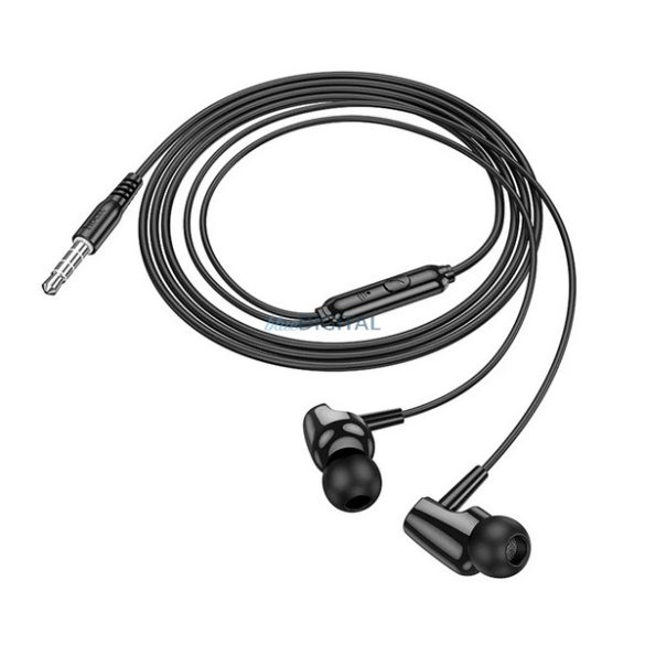 HOCO STORY fülhallgató SZTEREO (3.5mm jack, mikrofon, felvevő gomb) FEKETE