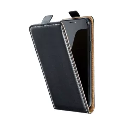   Tok álló, bőr hatású (FLIP, lefelé nyíló, szilikon tartó) FEKETE Xiaomi Redmi Note 13 5G