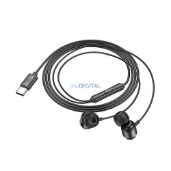   HOCO POWER fülhallgató SZTEREO (Type-C, mikrofon, felvevő gomb) FEKETE