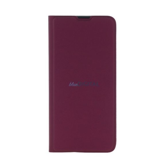 Tok álló, bőr hatású (FLIP, szilikon belső, oldalra nyíló, asztali tartó, kártyazseb) BURGUNDY Samsung Galaxy A55 5G (SM-A556)