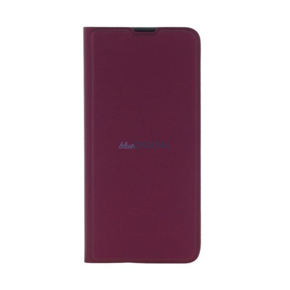 Tok álló, bőr hatású (FLIP, szilikon belső, oldalra nyíló, asztali tartó, kártyazseb) BURGUNDY Samsung Galaxy A35 5G (SM-A356)