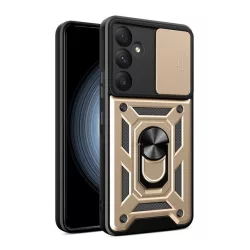   Defender műanyag telefonvédő (ütésállóság, szilikon belső, tartógyűrű, kameravédő) ARANY Samsung Galaxy A35 5G (SM-A356)