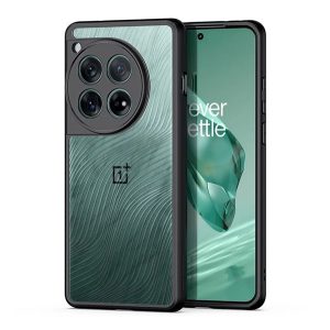 DUX DUCIS AIMO műanyag telefonvédő (ütésállóság, szilikon keret, kameravédő, matt, hullám) FEKETE OnePlus 12 5G