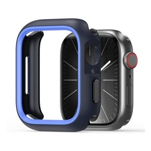 DUX DUCIS BAMO műanyag óra keret (ütésállóság) SÖTÉTKÉK Apple Watch Series 9 45mm, Watch Series 8 45mm, Watch Series 7 45mm