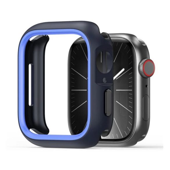 DUX DUCIS BAMO műanyag óra keret (ütésállóság) SÖTÉTKÉK Apple Watch Series 9 45mm, Watch Series 8 45mm, Watch Series 7 45mm