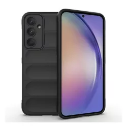   Szilikon telefonvédő (ütésállóság, kameravédő, 3D) FEKETE Samsung Galaxy A35 5G (SM-A356)