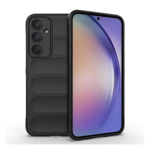 Szilikon telefonvédő (ütésállóság, kameravédő, 3D) FEKETE Samsung Galaxy A35 5G (SM-A356)