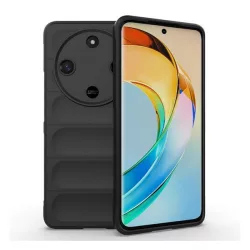   Szilikon telefonvédő (ütésállóság, kameravédő, 3D) FEKETE Honor Magic6 Lite 5G