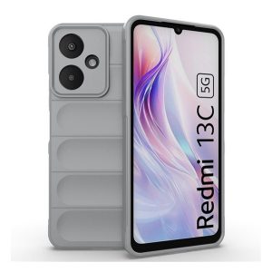 Szilikon telefonvédő (ütésállóság, kameravédő, 3D) VILÁGOSSZÜRKE Xiaomi Redmi 13C