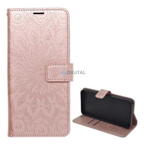 Tok álló, bőr hatású (FLIP, oldalra nyíló, asztali tartó, kézpánt, mandala) ROZÉARANY Xiaomi Poco X6, Redmi Note 13 Pro 5G