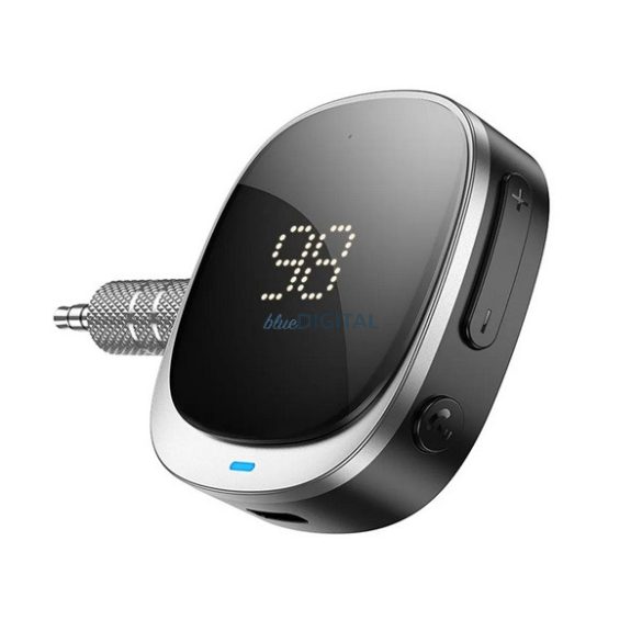 HOCO bluetooth adapter Type-C aljzat (3.5mm jack csatlakozó, v5.3, LED kijelző) FEKETE