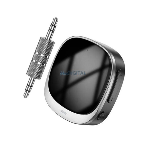 HOCO bluetooth adapter Type-C aljzat (3.5mm jack csatlakozó, v5.3, LED kijelző) FEKETE