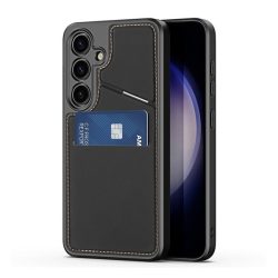   DUX DUCIS RAFI II MAG szilikon telefonvédő (kitámasztó, kártyazseb, RFID, MagSafe) FEKETE Samsung Galaxy S24 (SM-S921)