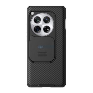 NILLKIN CAMSHIELD PRO műanyag telefonvédő (szilikon keret, ütésállóság, kameravédő, csíkos) FEKETE OnePlus 12 5G