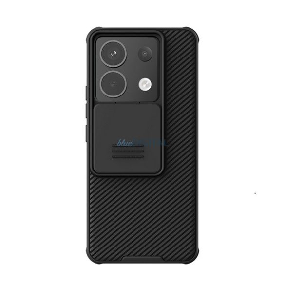 NILLKIN CAMSHIELD műanyag telefonvédő (szilikon keret, ütésállóság, kameravédő, csíkos) FEKETE Xiaomi Redmi Note 13 5G