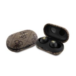   GUESS METAL LOGO bluetooth fülhallgató SZTEREO (v5.3, TWS, mikrofon, zajszűrő, IPX5 vízálló + töltőtok) BARNA