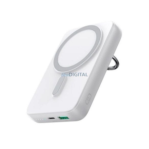 JOYROOM vésztöltő Type-C aljzat (10000mAh, 20W, wireless, PD gyorstöltő, MagSafe, kitámasztó) FEHÉR