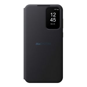 SAMSUNG tok álló (aktív FLIP, oldalra nyíló, átlátszó előlap) FEKETE Samsung Galaxy A55 5G (SM-A556)