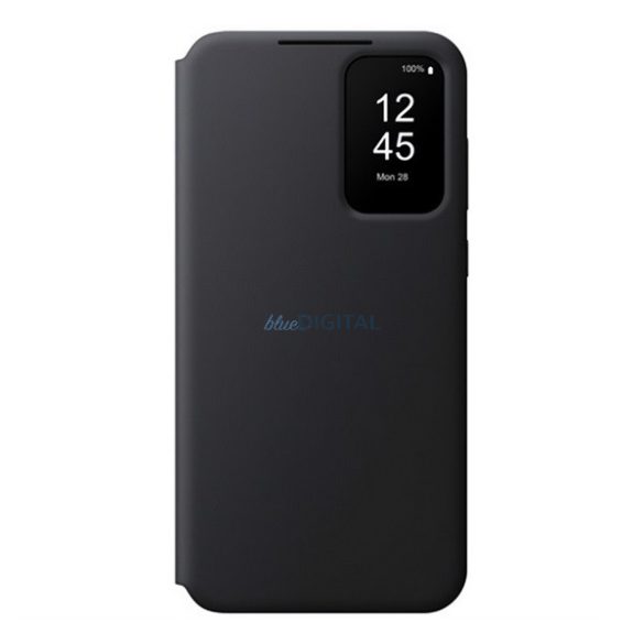 SAMSUNG tok álló (aktív FLIP, oldalra nyíló, átlátszó előlap) FEKETE Samsung Galaxy A35 5G (SM-A356)