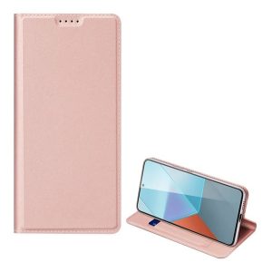 DUX DUCIS SKIN PRO tok álló, bőr hatású (FLIP, oldalra nyíló, kártyazseb, asztali tartó) RÓZSASZÍN Xiaomi Redmi Note 13 Pro 5G