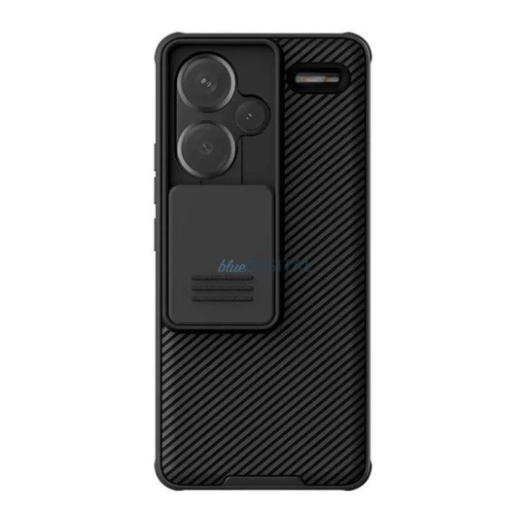 NILLKIN CAMSHIELD PRO műanyag telefonvédő (szilikon keret, ütésállóság, kameravédő, csíkos) FEKETE Xiaomi Redmi Note 13 Pro Plus 5G