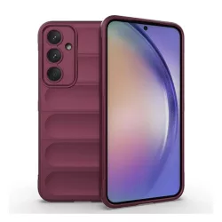   Szilikon telefonvédő (ütésállóság, kameravédő, 3D) BORDÓ Samsung Galaxy A55 5G (SM-A556)