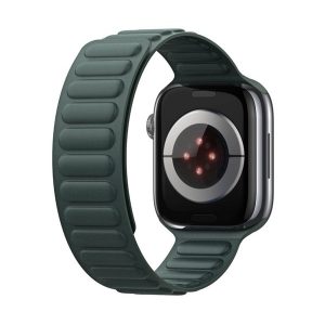 DUX DUCIS BL pótszíj (egyedi méret, kicsi, szilikon, dombor minta, mágneses) SÖTÉTZÖLD Apple Watch Series SE 40mm,Watch Series SE 2 40mm,Watch Series 6 40mm