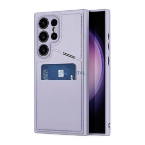 DUX DUCIS RAFI II MAG szilikon telefonvédő (kitámasztó, kártyazseb, RFID, MagSafe) LILA Samsung Galaxy S24 Ultra (SM-S928)