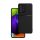 Műanyag telefonvédő (szilikon keret, ütésállóság, mágneses, bőr hatású hátlap, csíkos) FEKETE Samsung Galaxy A35 5G (SM-A356)