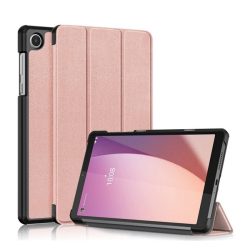   Tok álló, bőr hatású (FLIP, oldalra nyíló, TRIFOLD, asztali tartó) ROZÉARANY Lenovo Tab M8 Gen4 (TB300F) WIFI, Tab M8 Gen4 (TB300X) LTE