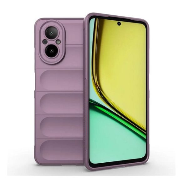 Szilikon telefonvédő (ütésállóság, kameravédő, 3D) LILA Realme C67 4G