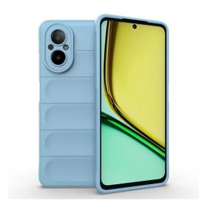 Szilikon telefonvédő (ütésállóság, kameravédő, 3D) VILÁGOSKÉK Realme C67 4G