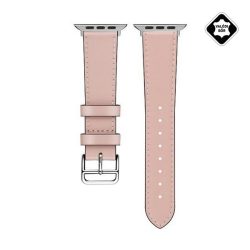   Pótszíj (univerzális, 20mm, valódi bőr, levarrt szél) RÓZSASZÍN Garmin Vivomove 5, Huawei Watch GT 2 42mm, Samsung Galaxy Watch Active 2 44mm (SM-R820N)