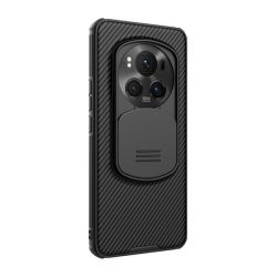   NILLKIN CAMSHIELD PRO műanyag telefonvédő (szilikon keret, ütésállóság, kameravédő, csíkos) FEKETE Honor Magic6 Pro 5G