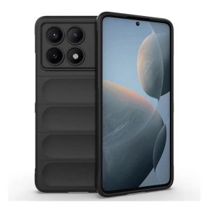 Szilikon telefonvédő (ütésállóság, kameravédő, 3D) FEKETE Xiaomi Poco X6 Pro 5G