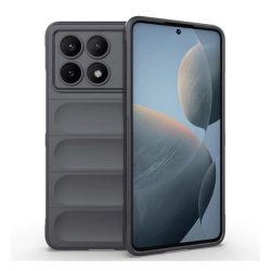   Szilikon telefonvédő (ütésállóság, kameravédő, 3D) SÖTÉTSZÜRKE Xiaomi Poco X6 Pro 5G