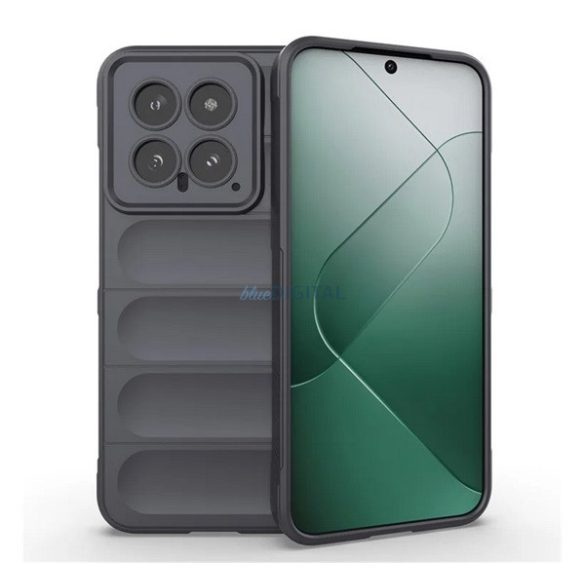 Szilikon telefonvédő (ütésállóság, kameravédő, 3D) SÖTÉTSZÜRKE Xiaomi 14 5G