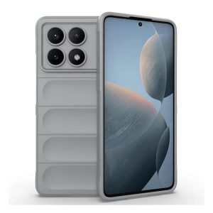 Szilikon telefonvédő (ütésállóság, kameravédő, 3D) VILÁGOSSZÜRKE Xiaomi Poco X6 Pro 5G