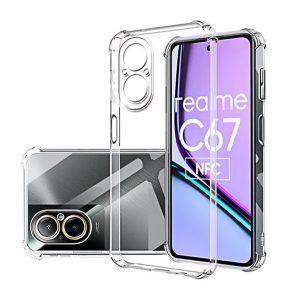 Szilikon telefonvédő (ütésállóság, légpárnás sarok) ÁTLÁTSZÓ Realme C67 4G