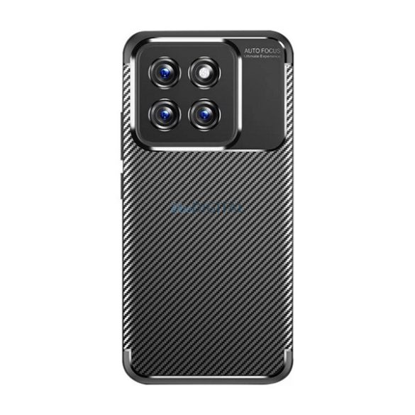 Szilikon telefonvédő (ütésállóság, légpárnás sarok, karbon minta) FEKETE Xiaomi 14 5G