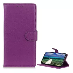   Tok álló, bőr hatású (FLIP, oldalra nyíló, asztali tartó, prémium) LILA Xiaomi 14 5G