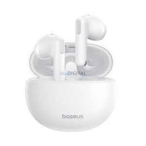 BASEUS BOWIE E12 bluetooth fülhallgató SZTEREO (v5.3, TWS, mikrofon + töltőtok) FEHÉR