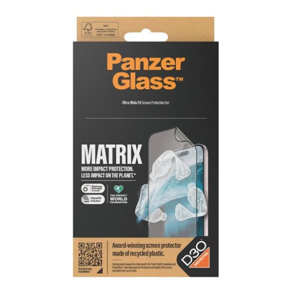 PANZERGLASS MATRIX D3O képernyővédő fólia (3D, tok barát, 9H + segédkeret) ÁTLÁTSZÓ Samsung Galaxy S24 Ultra (SM-S928)