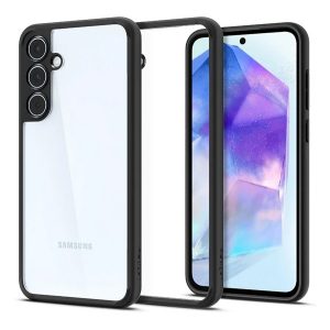 SPIGEN ULTRA HYBRID műanyag telefonvédő (ütésállóság, légpárnás keret) ÁTLÁTSZÓ/FEKETE Galaxy A55 5G