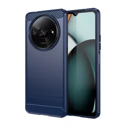   Szilikon telefonvédő (ütésállóság, légpárnás sarok, szálcsiszolt, karbon minta) SÖTÉTKÉK Redmi A3