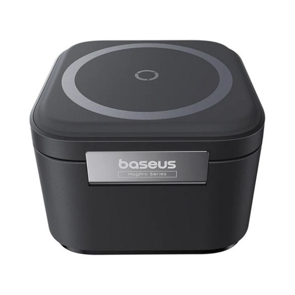 BASEUS asztali töltő 3in1 (20W, wireless, Apple Airpods, Apple Watch töltő + csévélhető Type-C tápkábel) FEKETE 