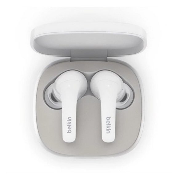 BELKIN SOUNDFORM FLOW bluetooth fülhallgató SZTEREO (v5.2, TWS, mikrofon, aktív zajszűrő, IPX5 + töltőtok) FEHÉR