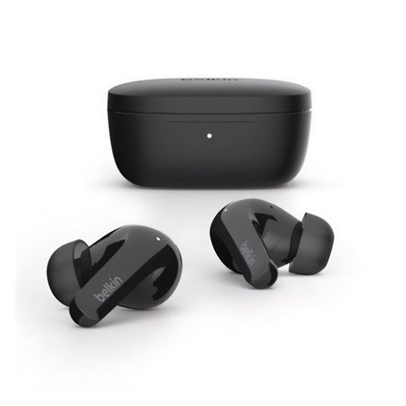 BELKIN SOUNDFORM FLOW bluetooth fülhallgató SZTEREO (v5.2, TWS, mikrofon, aktív zajszűrő, IPX5 + töltőtok) FEKETE