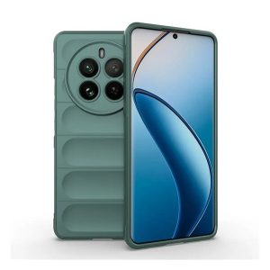 Szilikon telefonvédő (ütésállóság, kameravédő, 3D) SÖTÉTZÖLD Realme 12 Pro, Realme 12 Pro+