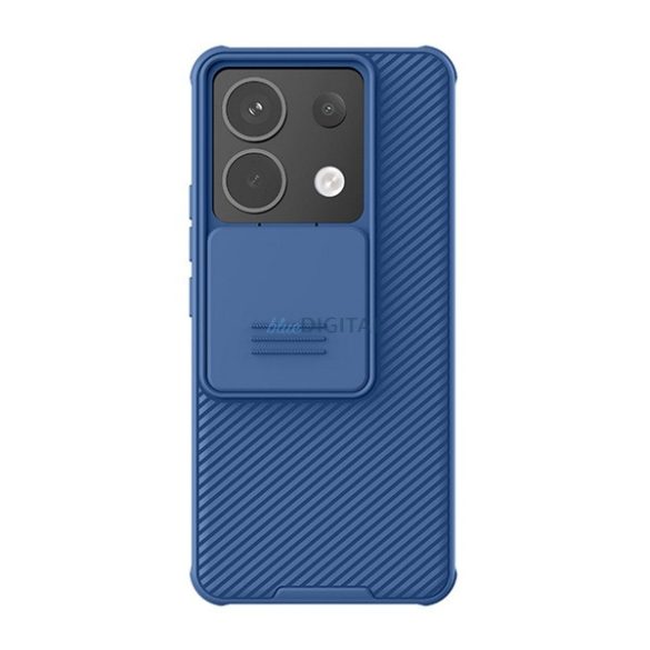 NILLKIN CAMSHIELD PRO műanyag telefonvédő (szilikon keret, ütésállóság, kameravédő, csíkos) SÖTÉTKÉK Xiaomi Poco X6 5G, Redmi Note 13 Pro 5G